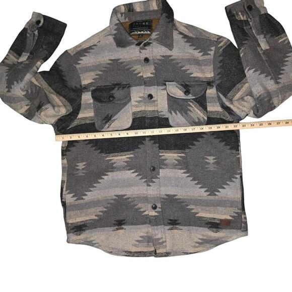 Jachs New York Sherpa Lined Wool Jacket Mens M Button Down Aztec - Picture 3 of 9